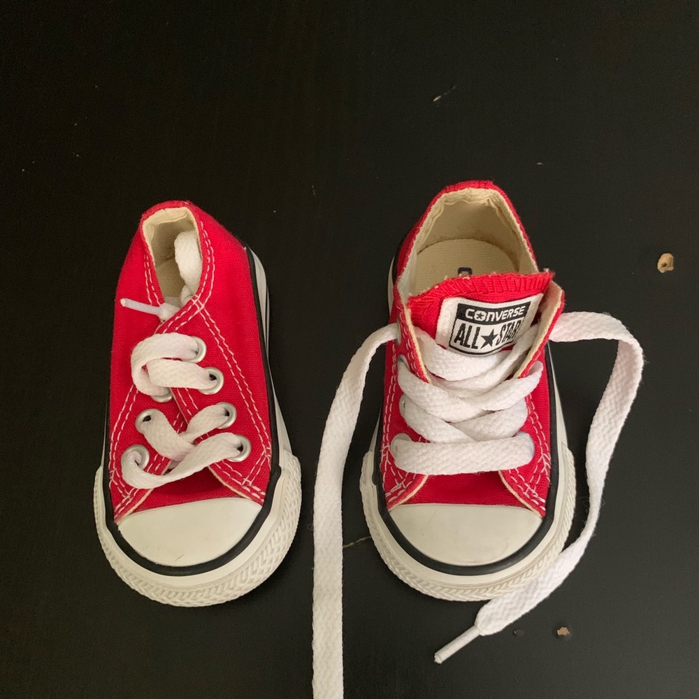 Red converse size 2 hard bottoms